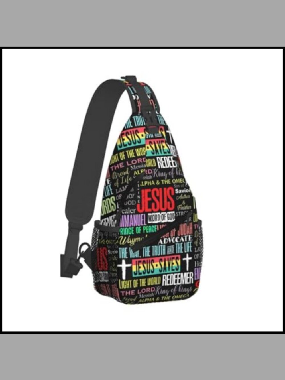 Christian Cross Sling Crossbody Backpack Chest Bag Hiking Travel Daypack